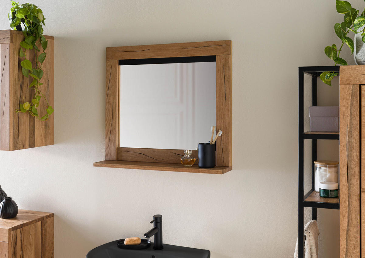SPIEGEL Wildeiche / Zerreiche 70x15x63 natur geölt MONTREUX #55 - Braun, Holz (70/63/15cm) - Massivmoebel24