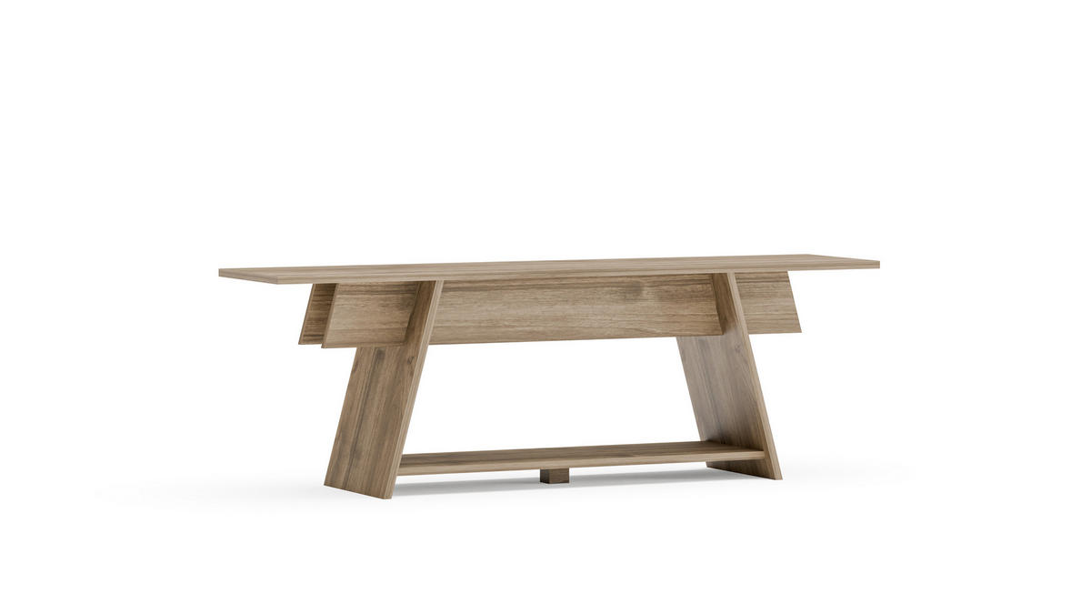 TV-ELEMENT Lanca Walnussbraun - Bronzefarben, Holzwerkstoff (120/50/35cm) - Decorotika