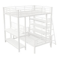 ETAGENBETT 140/200 cm DE-01346, in Weiß, mit Ablagefächern - Weiß, Metall (140/200cm) - ComfortXL