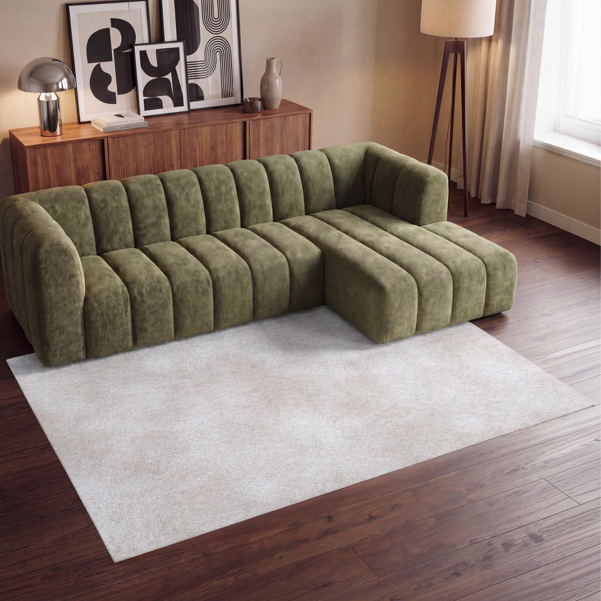 KOBERCE - Jemné - Textúra - Béžová - 230x150 cm - krémová, textil/plast (230/0.4cm) - OnlyWow