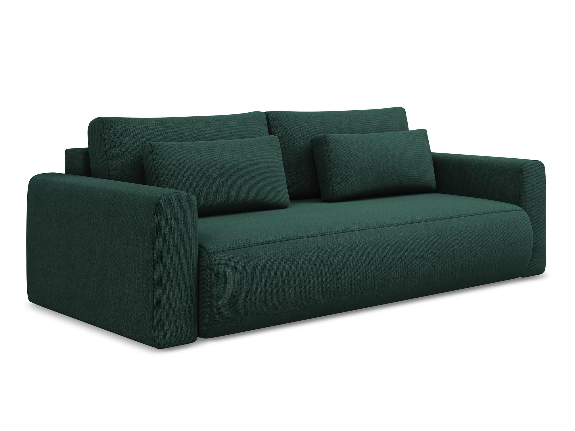3-SITZER SOFA mit Schlaffunktion Strukturstoff Stoff Grün - Dunkelgrün/Schwarz, Kunststoff/Textil (238/82/105cm) - Makamii