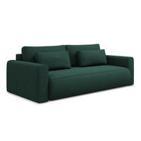 3-SITZER SOFA mit Schlaffunktion Strukturstoff Stoff Grün - Dunkelgrün/Schwarz, Kunststoff/Textil (238/82/105cm) - Makamii