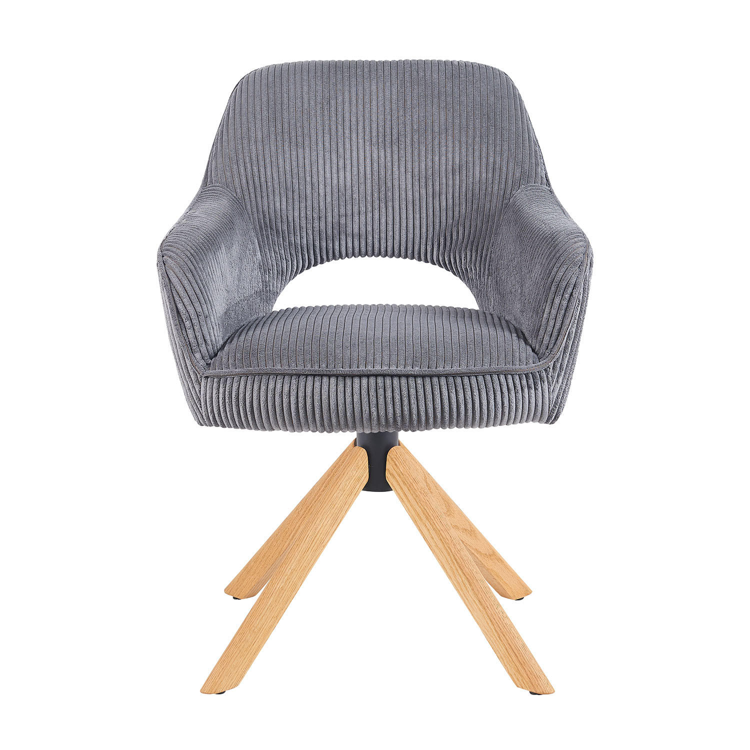 DREHSTUHL Mika-Lara - Honigeiche/Grau, Eichenholz/Holz (60/87/65cm) - DUBI Möbel
