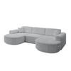 WOHNLANDSCHAFT MARI-U1 - 295x163x81 cm Grau Cord - Schwarz/Grau, Holzwerkstoff/Kunststoff (295/81/163cm) - ALTDECOR