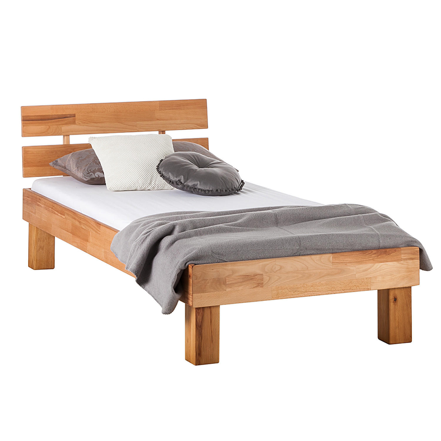 BETT - Massivholz - Kernbuche, Holz (100/200cm) - home24