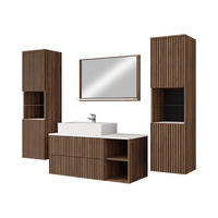 BADMÖBEL-SET Kertos Rillen III - Braun, Holzwerkstoff (100/57/45cm) - MIRJAN24