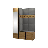 GARDEROBEN-SET Orion X - Eiche Artisan/Grau, Holzwerkstoff/Kunststoff (124/186/46cm) - MIRJAN24