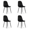 ESSZIMMERSTUHL 4er Set Schwarzer Velours, Diamantförmige Rückenlehne, Bequeme Sitzfläche - Schwarz, Textil (46/89/51cm) - Best For Home