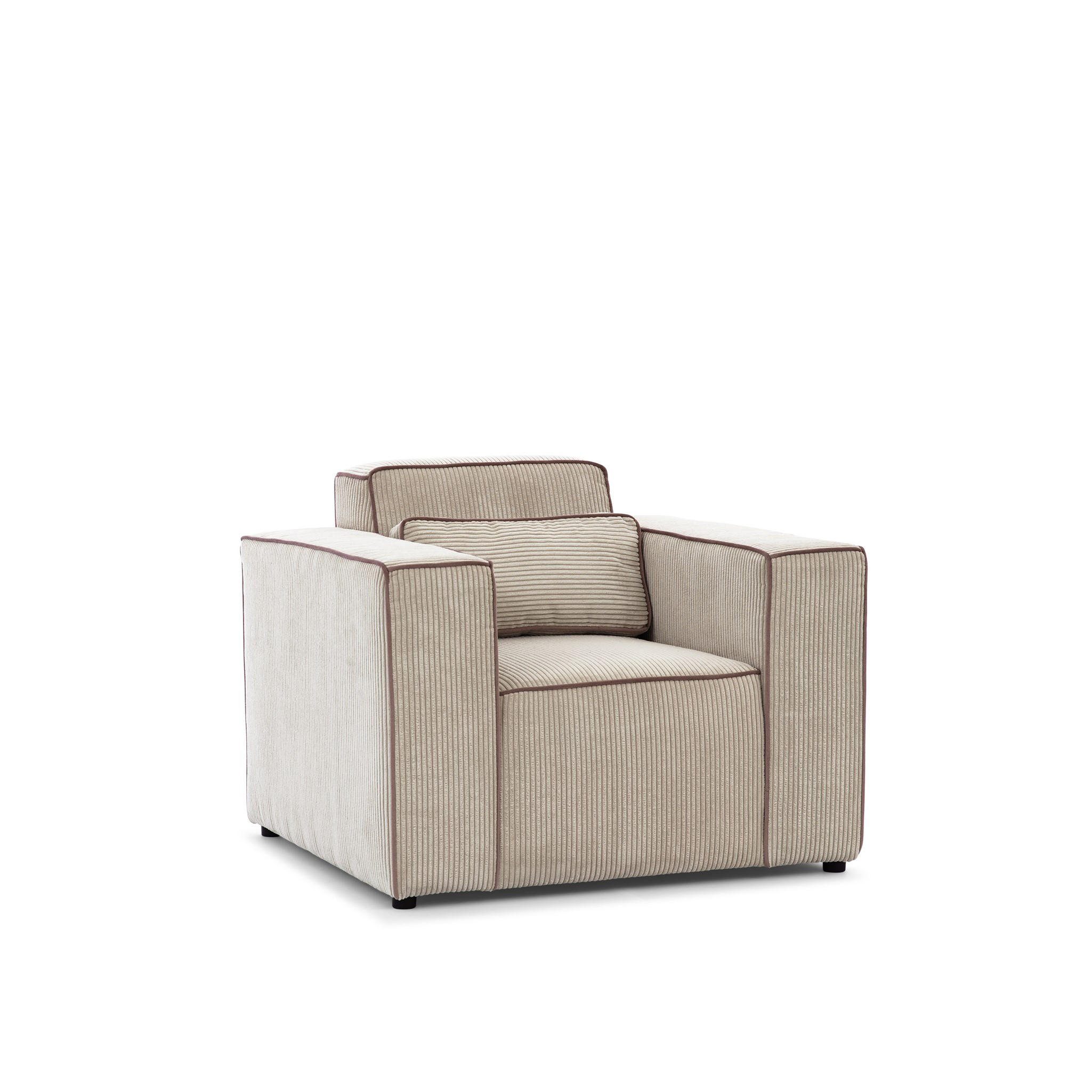 SESSEL Waldo In In Poso - Beige, Holzwerkstoff/Textil (101/80/92cm) - Fun Möbel