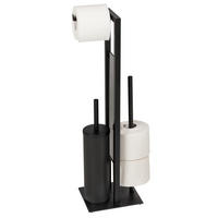 TOILETTENPAPIERSTÄNDER mit Ersatzrollenhalter Rivalta 23/18/70 cm - Schwarz, Metall (18/70/23cm) - Wenko