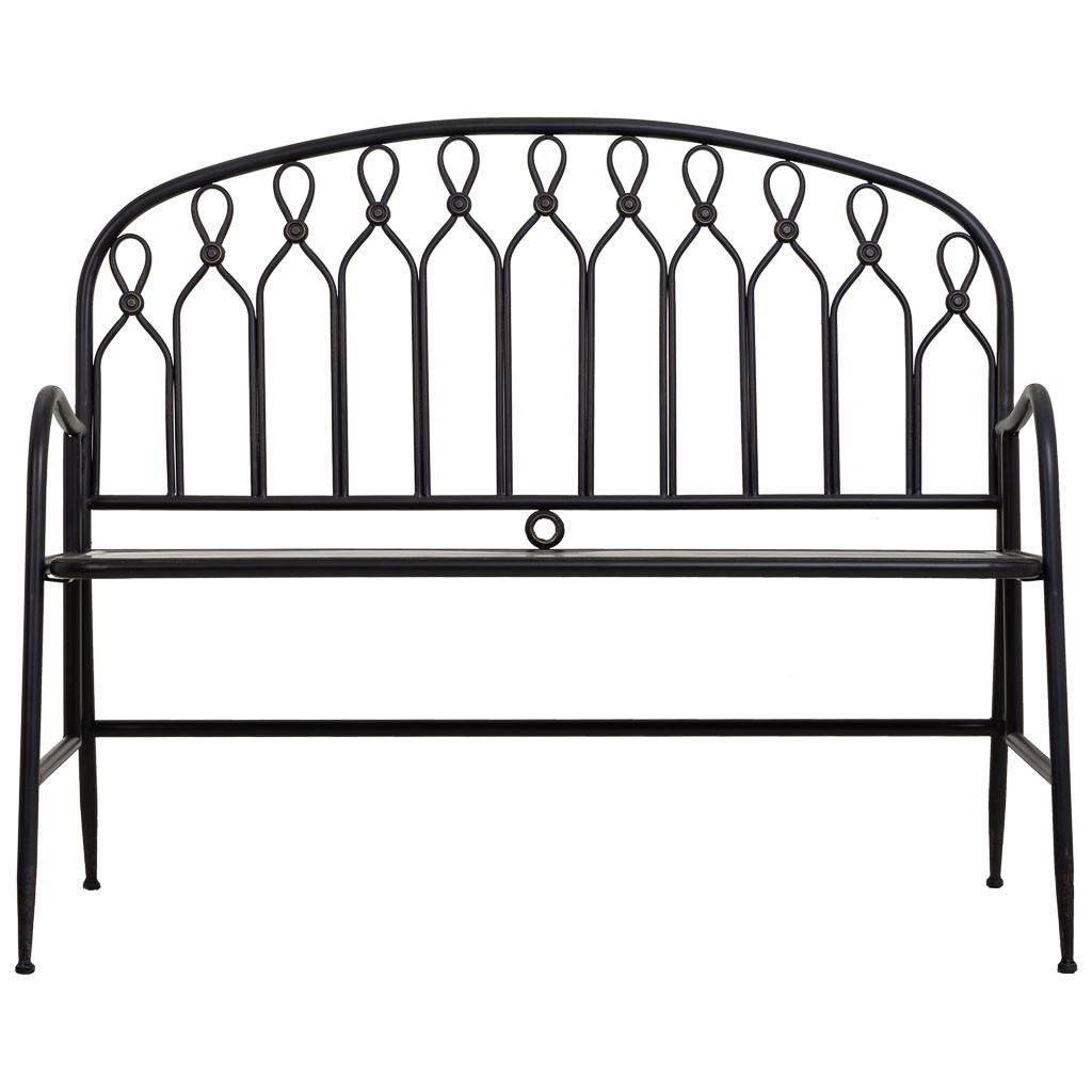 BANK 118x56x98 - Schwarz, Metall (118/98/56cm) - Wanderlust