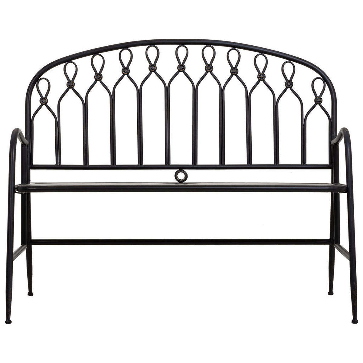 BANK 118x56x98 - Schwarz, Metall (118/98/56cm) - Wanderlust