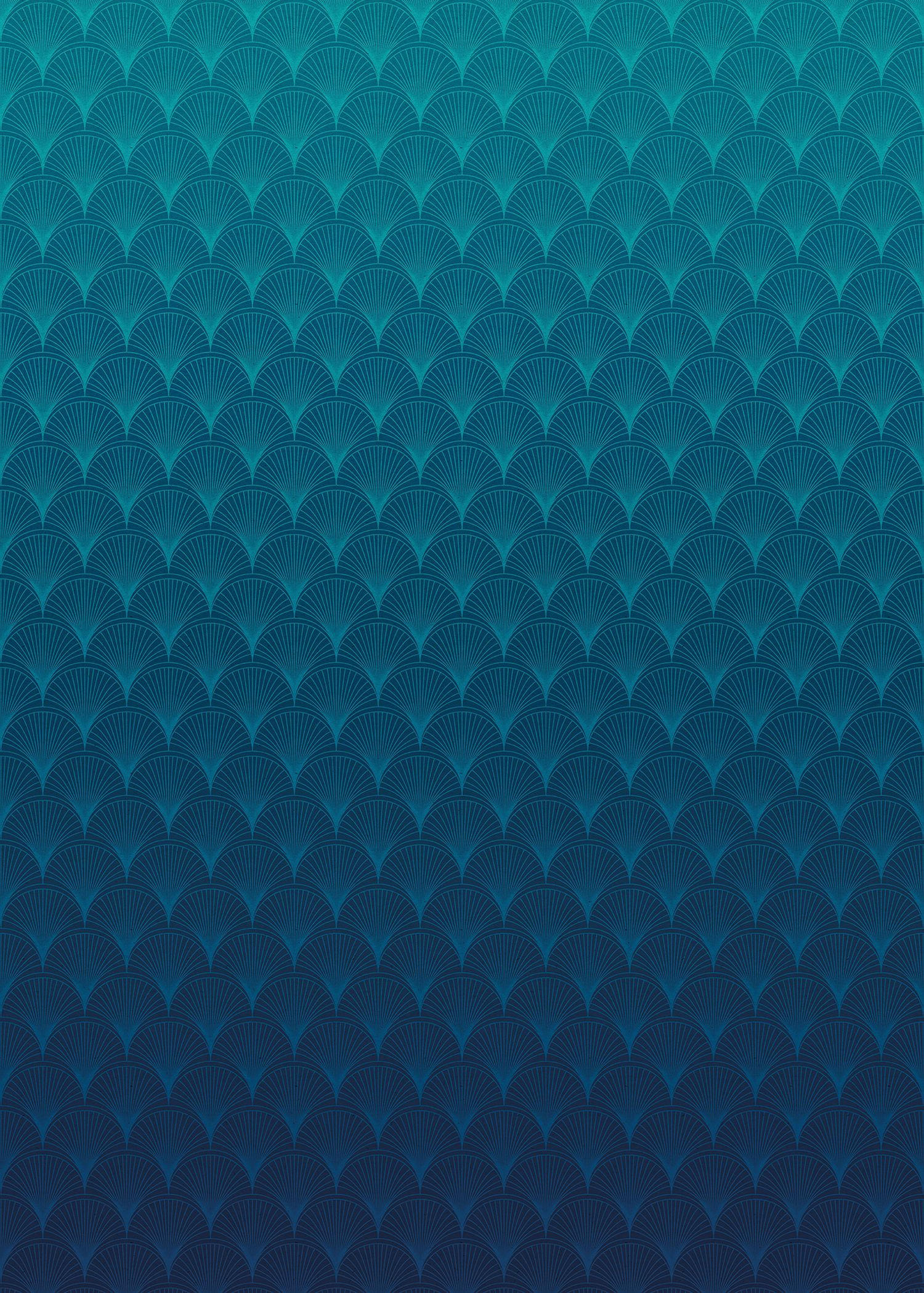 FOTOTAPETE Art Deco 200 x 280 cm - Blau, Papier (200/280cm) - Sanders & Sanders