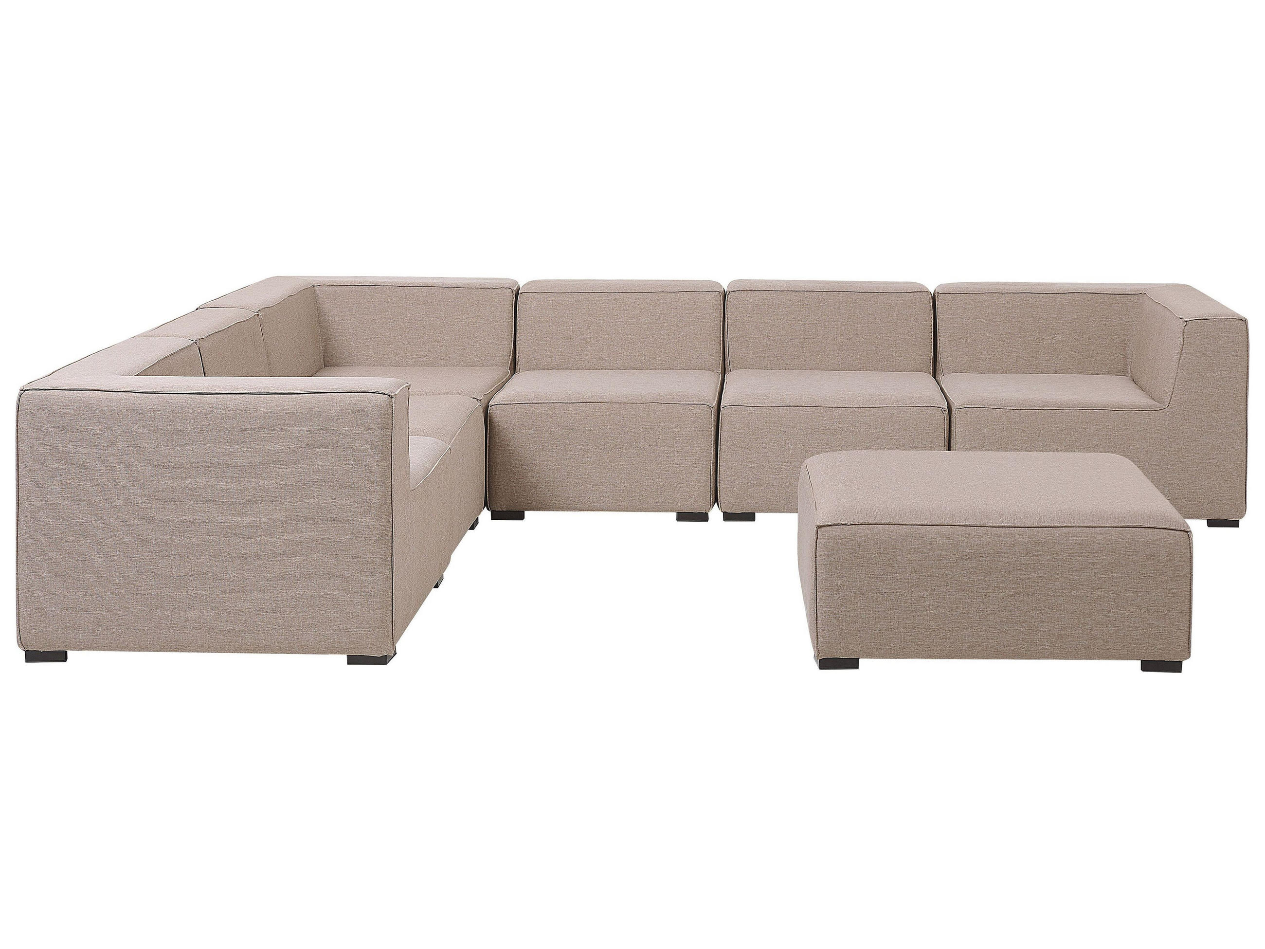 LOUNGE SET 7-Sitzer beige linksseitig modular Arezzo - Beige, Textil - Beliani