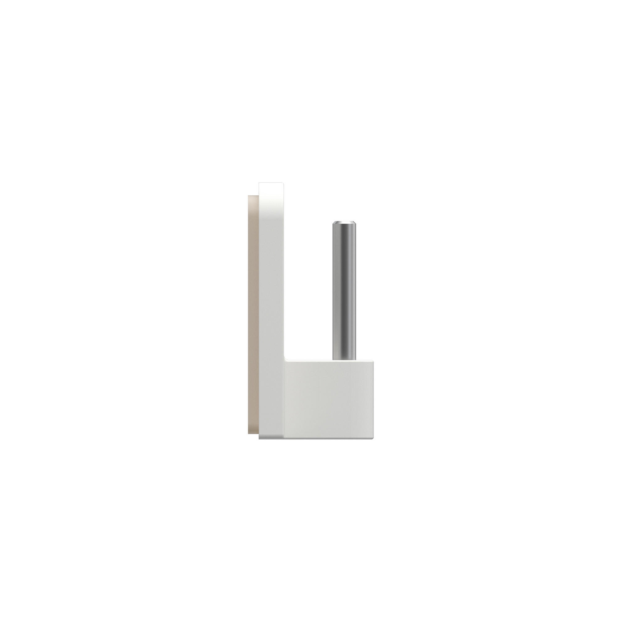 KLEBEHAKEN MIT METALLSTIFT für Vitragestangen, Weiß, Packung 4 Stück - Weiß, Kunststoff/Metall (1.7/2.4/1.2cm) - INTERDECO