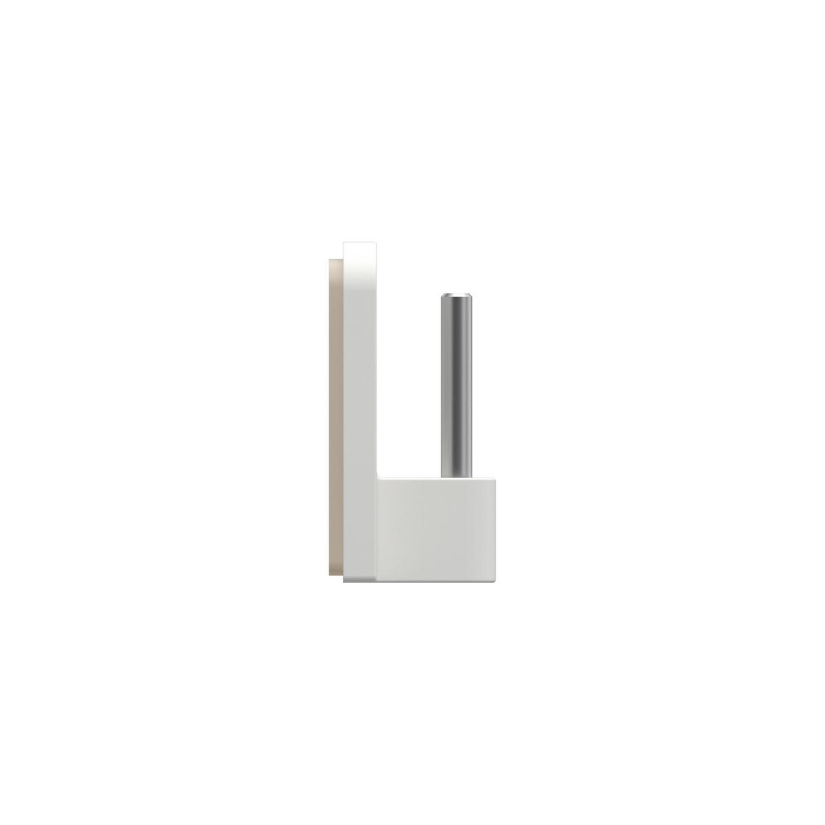 KLEBEHAKEN MIT METALLSTIFT für Vitragestangen, Weiß, Packung 4 Stück - Weiß, Kunststoff/Metall (1.7/2.4/1.2cm) - INTERDECO
