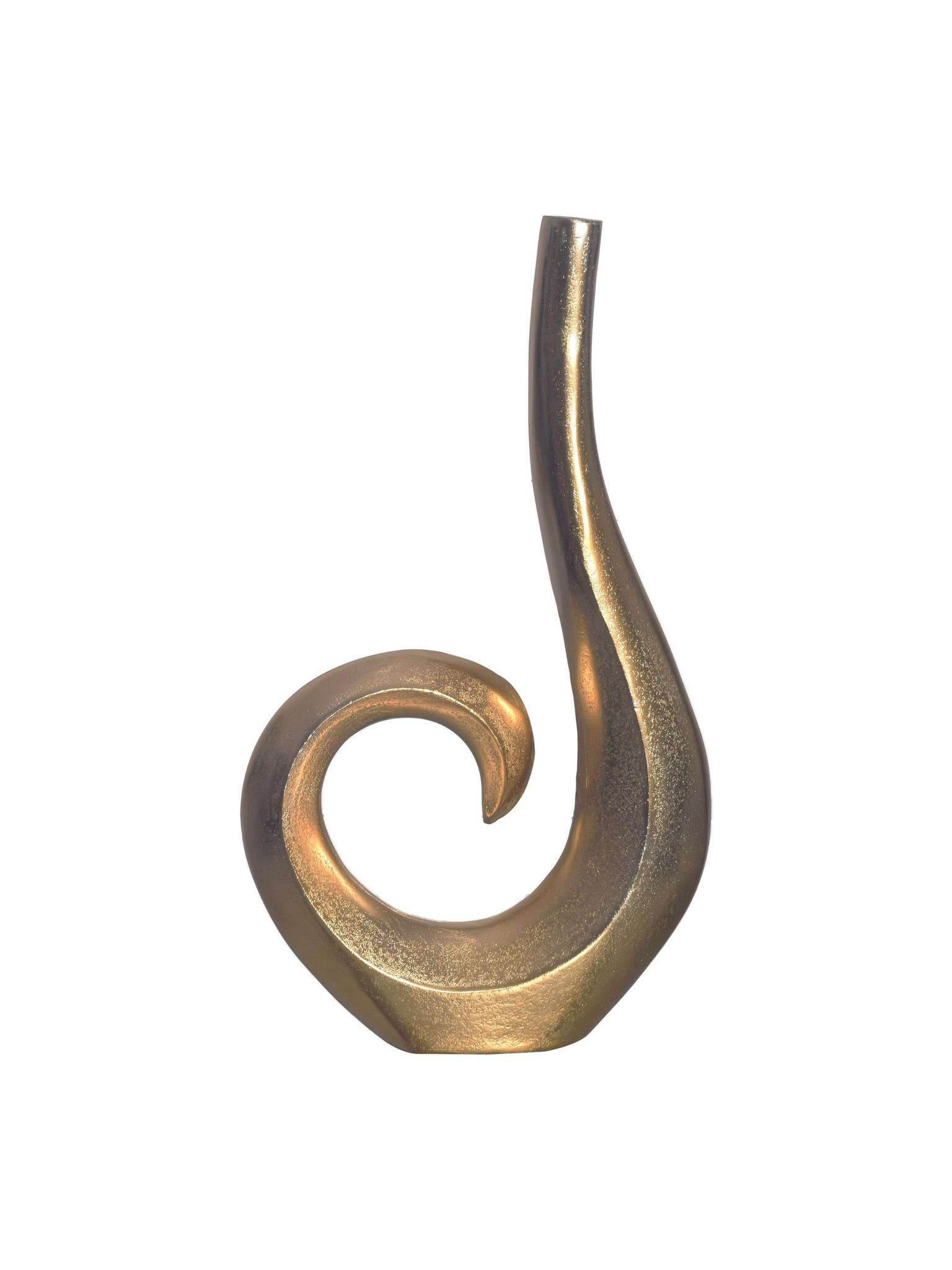 METALLVASE BAVENO, Aluminium, handgefertigt, Gold, 26 x 8 x 47 cm - Goldfarben, Metall (47cm) - KADIMA DESIGN