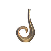 METALLVASE BAVENO, Aluminium, handgefertigt, Gold, 26 x 8 x 47 cm - Goldfarben, Metall (47cm) - KADIMA DESIGN