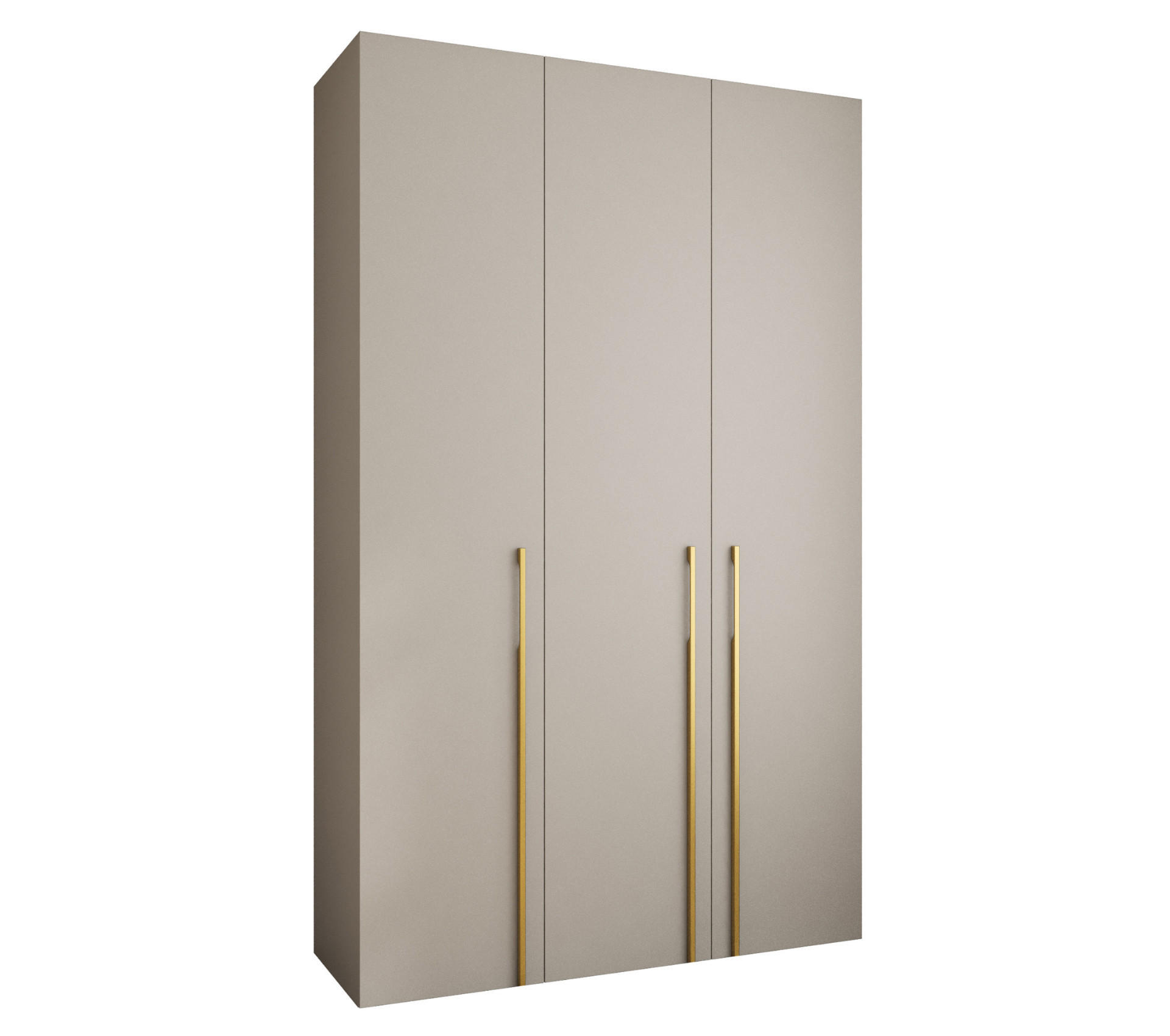 DREHTÜRENSCHRANK 245,5/150/40 3-türig - Kaschmir/Goldfarben, Holz/Metall (150/245.5/40cm) - Abiks Möbel