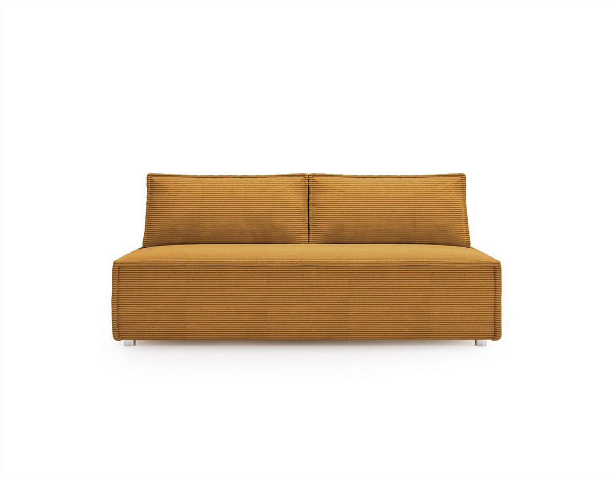 SCHLAFSOFA Amanda In Poso - Gelb, Holzwerkstoff/Textil (200/89/100cm) - Fun Möbel