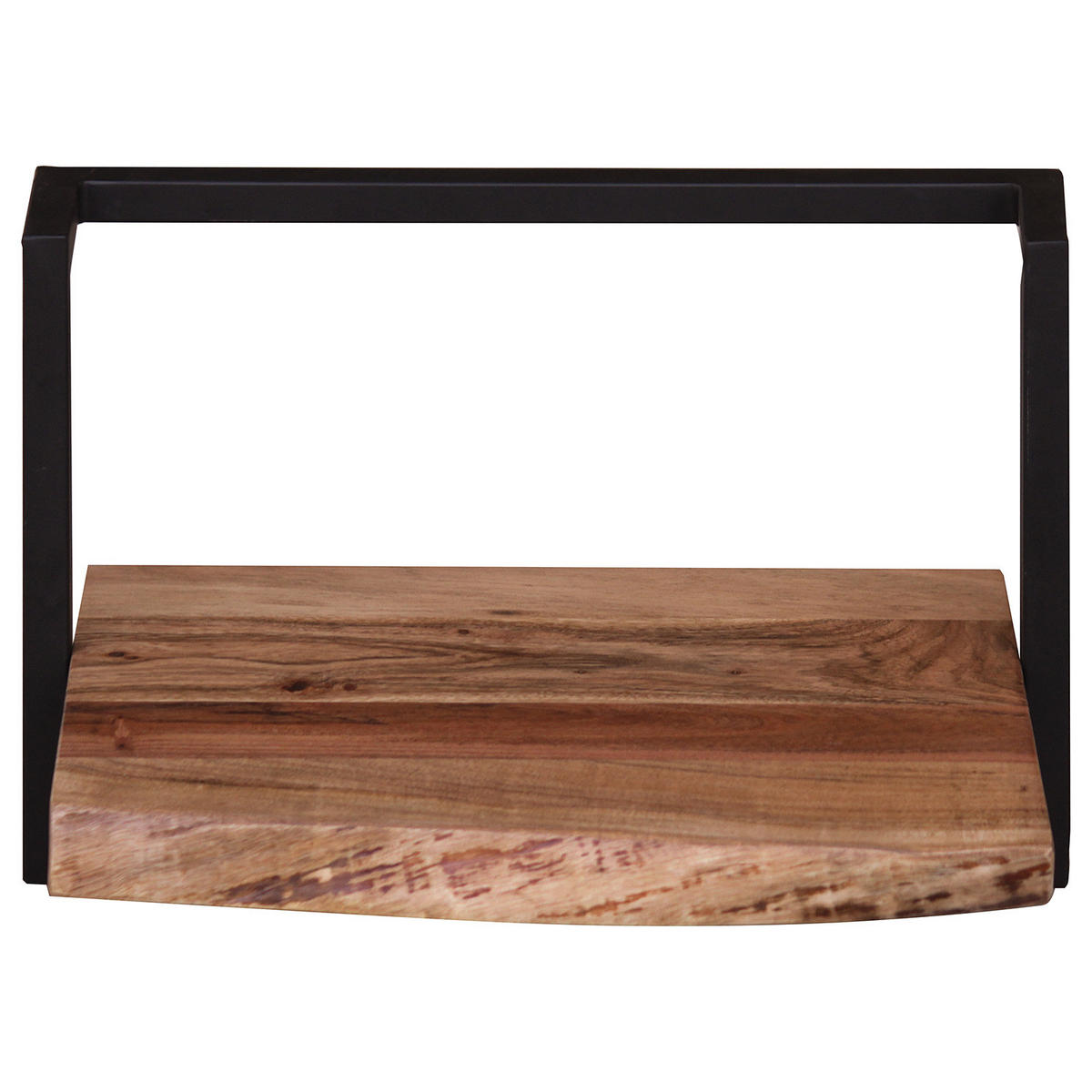 WANDREGAL - Akazie massiv / Metall - Akaziefarben, Metall (45/30/26cm) - home24