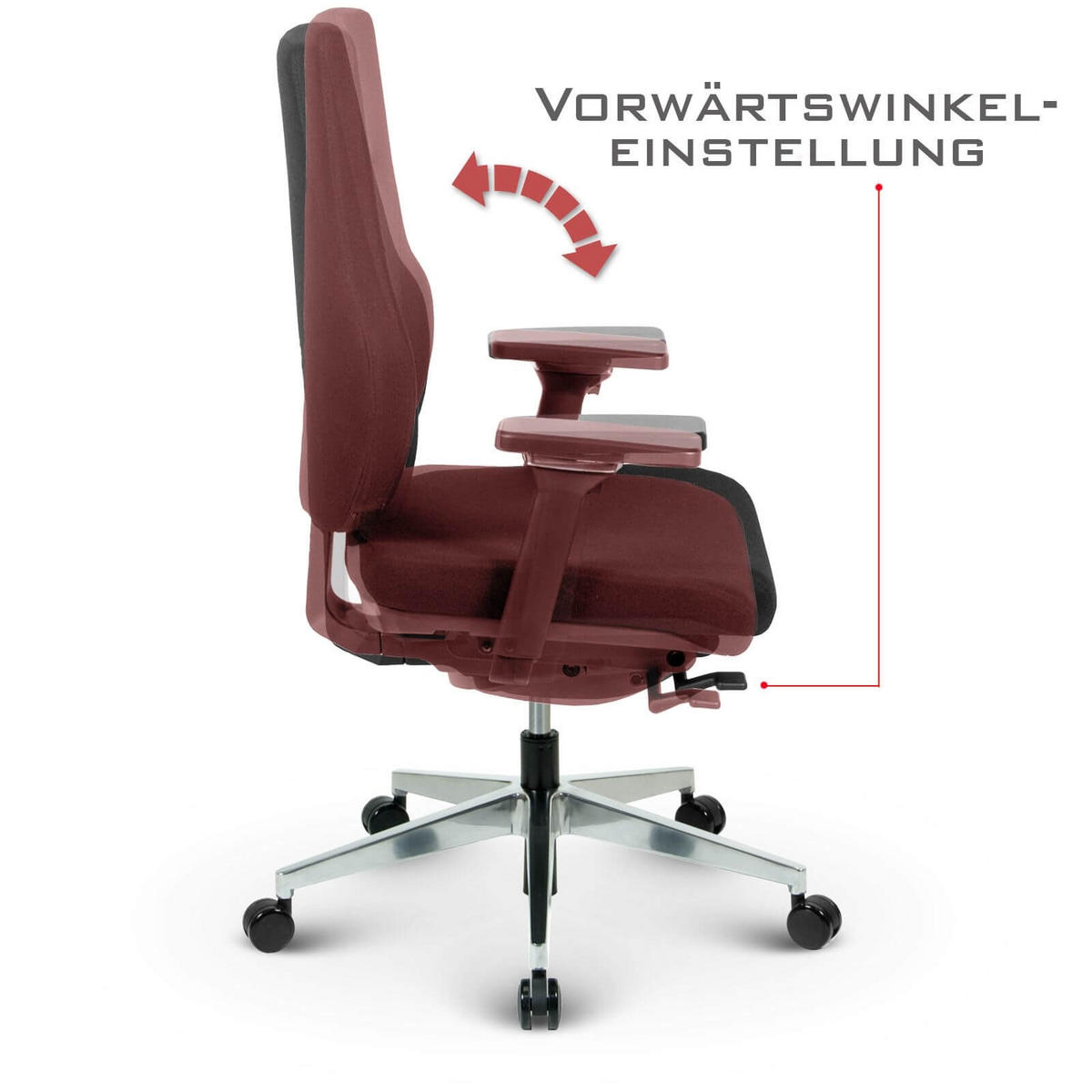 BÜROSTUHL Naros Stoff/Mesh Schwarz - ergonomisch, 150 kg belastbar, Sitzhöhe 54-66cm - Schwarz, Kunststoff/Textil (65/112/67cm) - Versee