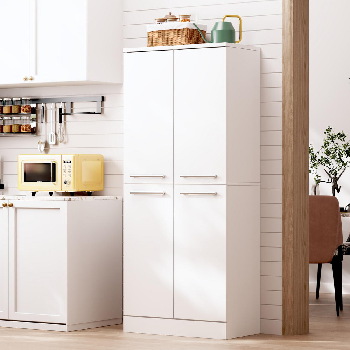 BUFFET 76/42/180 cm aus MDF mit höhenverstellbaren Einlegeböden Weiß - Weiß, Holzwerkstoff (42/180/76cm) - Modenvie