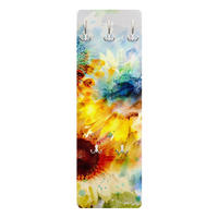 WANDGARDEROBE - Aquarell Blumen Sonnenblumen 34/105 cm - Gelb, Holzwerkstoff (34/105/1.6cm) - Bilderwelten