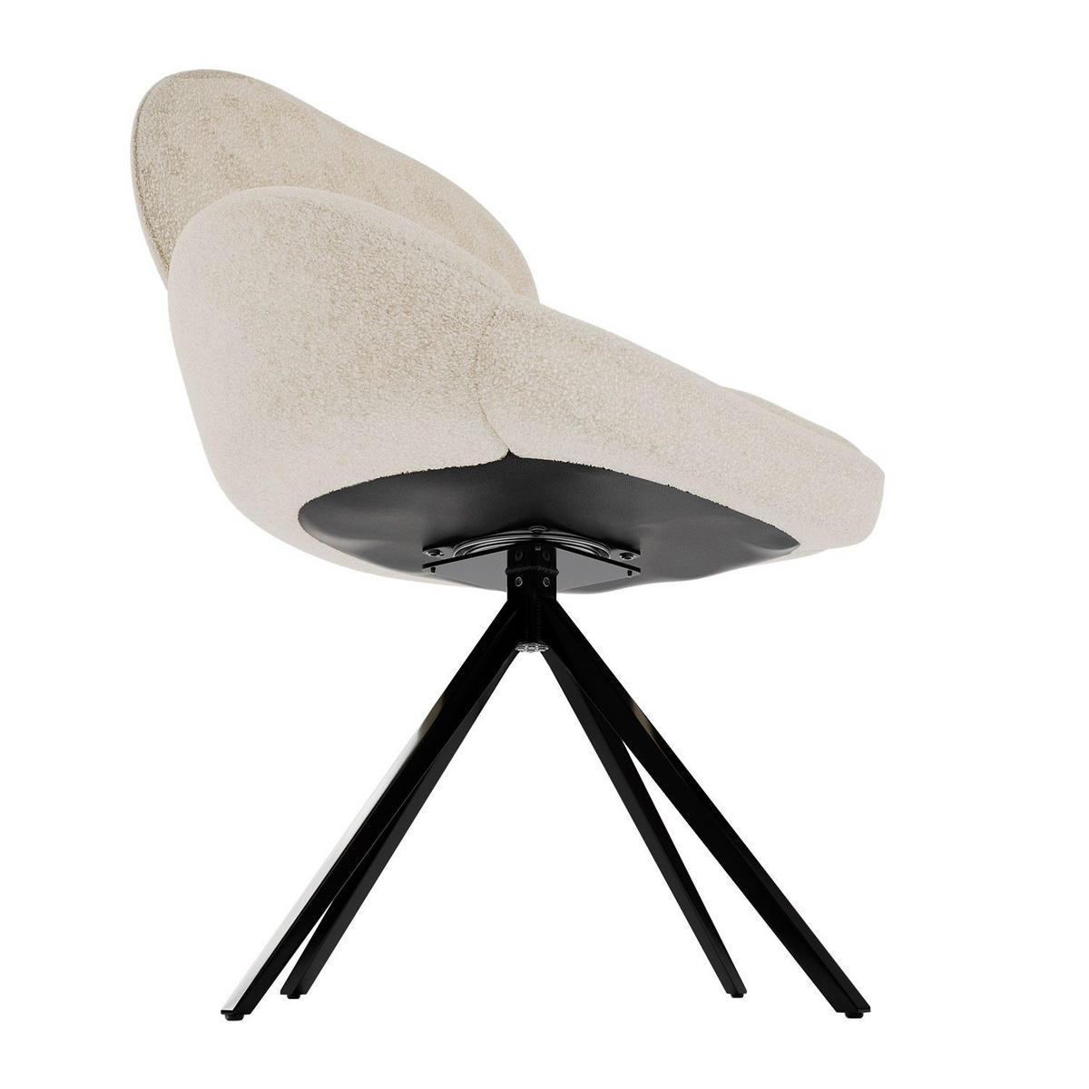 DREHSTUHL Albano Bouclé Creme - Creme, Textil (59/90/65cm) - Juskys