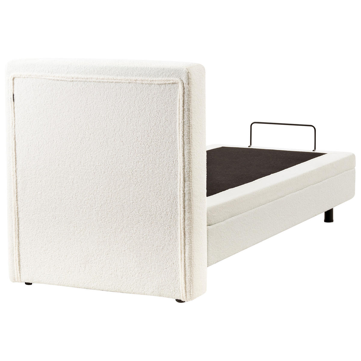 POSTEL nastavitelná 90/200 cm Bouclé Krémově bílá Duke - krémová, textil (90/200cm) - Beliani