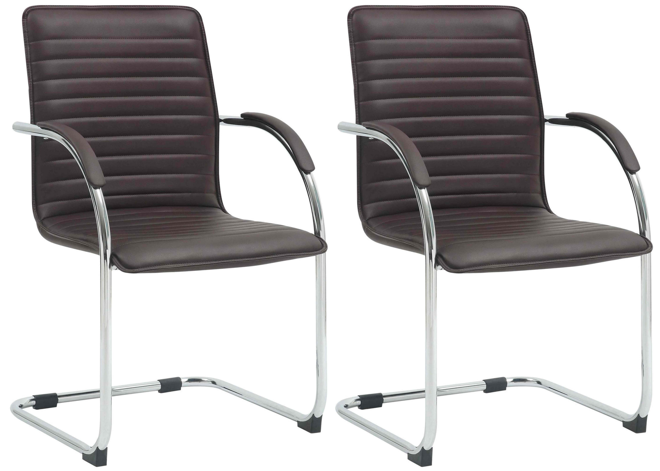 SCHWINGSTUHL 2er Set Lederlook braun - Braun, Textil/Metall (56/95/60cm) - CLP