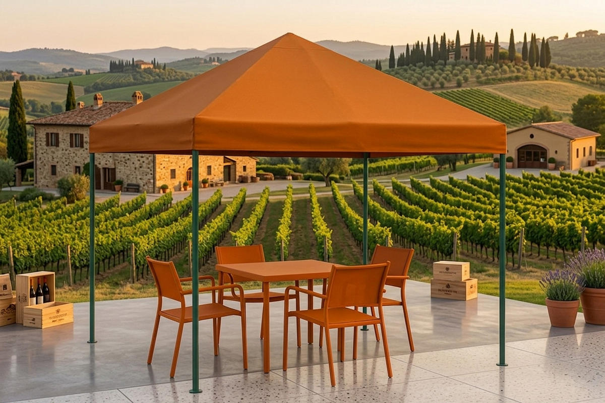 ERSATZDACH für Pavillons 3x3m, Pavillondach Toro, Wasserdicht, Farbe: Terracotta - Braun, Kunststoff (300/0.3/300cm) - TPFGarden