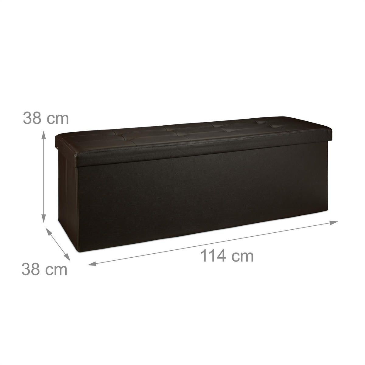 FALTBARE Sitzbank - Braun, Holzwerkstoff/Kunststoff (38/38/114cm) - Relaxdays