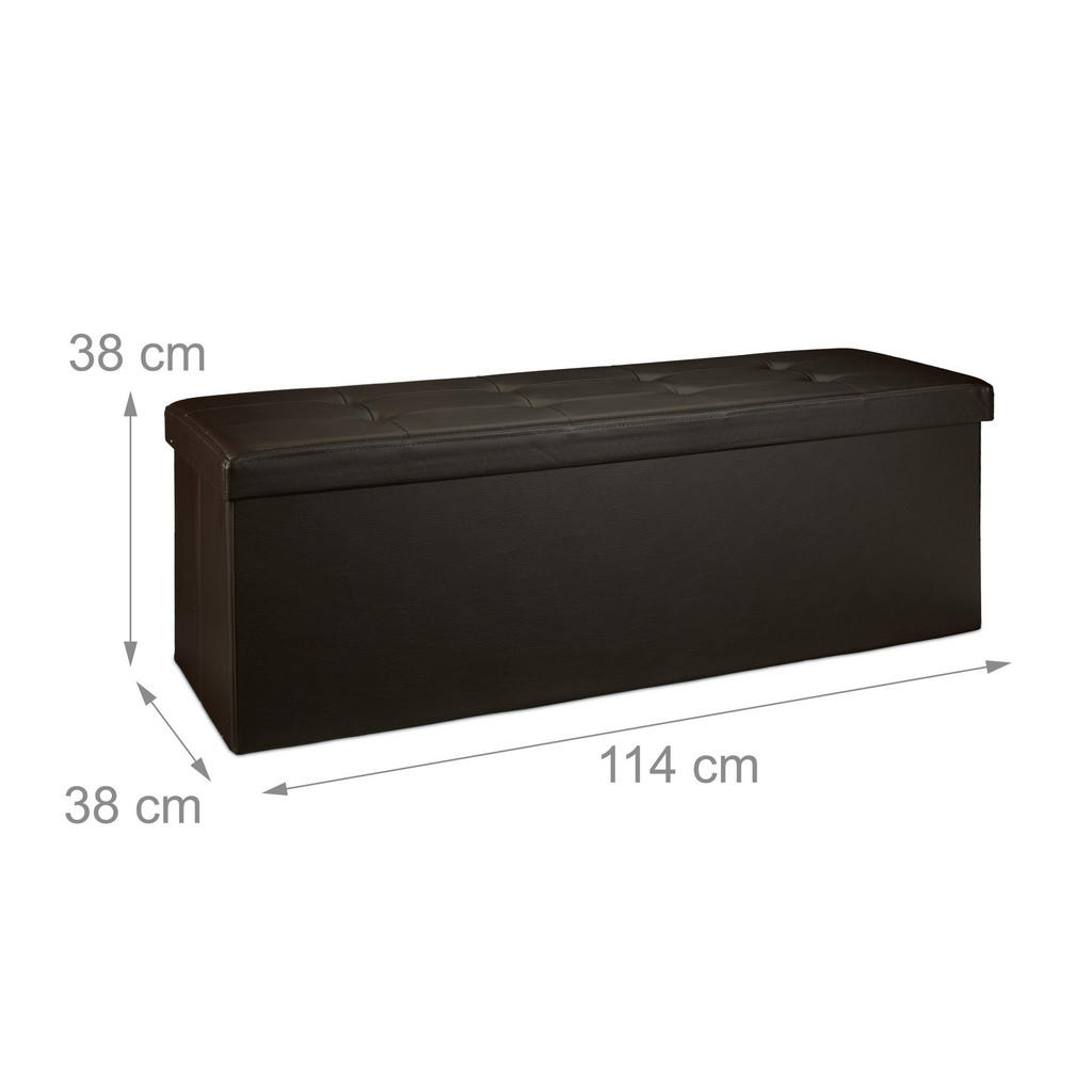 Thumbnail - Relaxdays Faltbare, Braun, Holzwerkstoff, Kunststoff, Textil, 38x38x114 cm, Wohnzimmer, Hocker, Sitzhocker