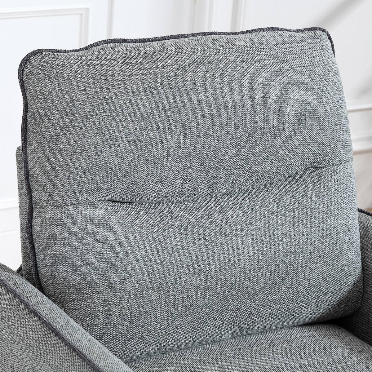 SESSEL DE-13491 1-Sitzer mit Seitentasche, ägyptischer Samt Grau - Grau, Textil (80/90/81cm) - ComfortXL