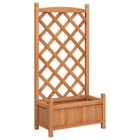 PFLANZKÜBEL Mit Spalier Braun Massivholz Tanne - Braun, Holz (55/110/29.5cm) - vidaXL