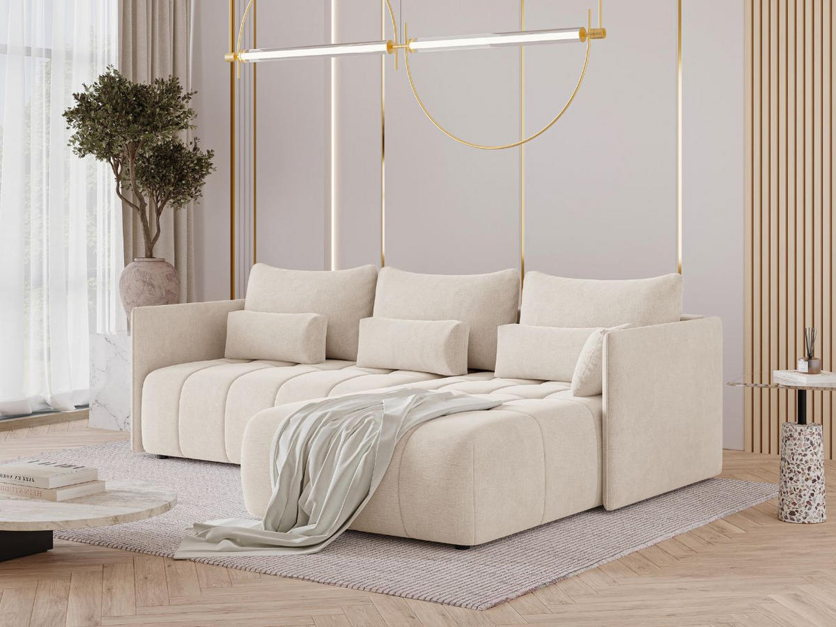 ECKSOFA Ardi Beige - Beige/Creme, Holz/Textil (245/182cm) - Graingold