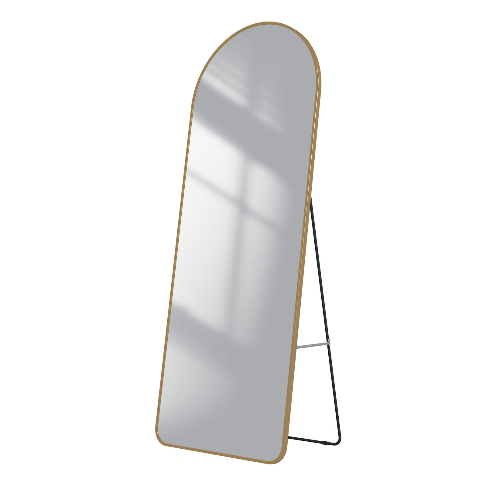 STANDSPIEGEL mit Rahmen Gehärteter Silberspiegel Gold 160/60 cm - Goldfarben, Glas/Metall (60/160/160cm) - EMKE