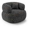 SESSEL Laila, Drehsessel mit runder Form, Schwarz, Geflecht-Stoff - Schwarz, Textil (95/75/97cm) - Beautysofa