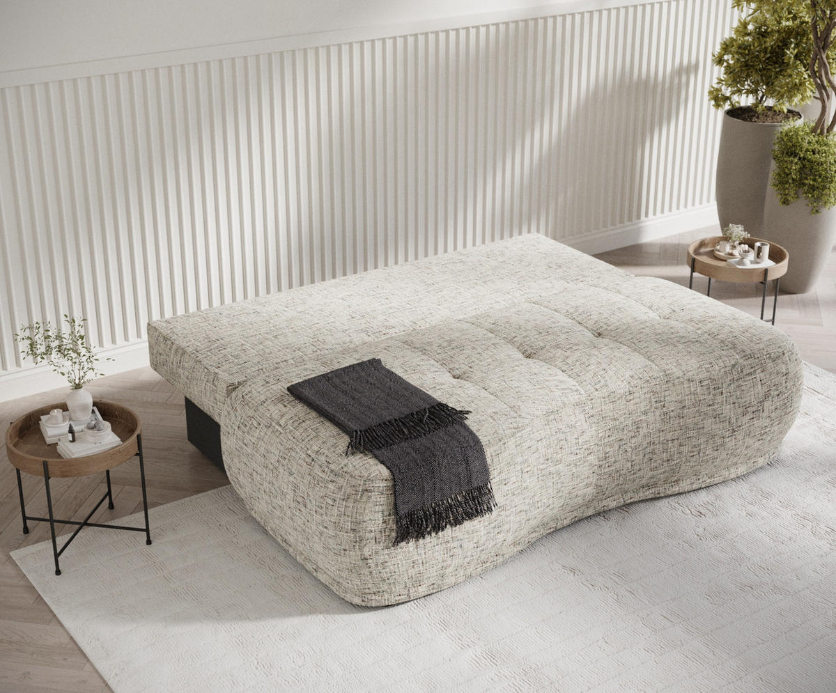 SCHLAFSOFA Cirrus Beige Webstoff - Beige/Schwarz, Holz/Holzwerkstoff (206/95/105cm) - Maison de Reve