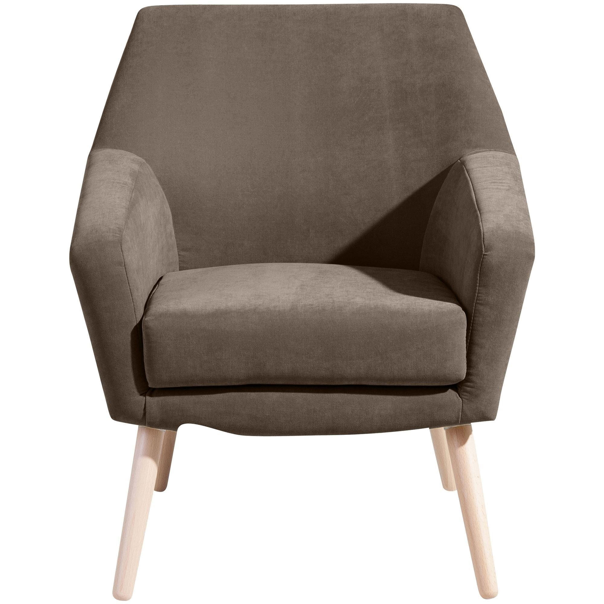 SESSEL Kachka Bezug Veloursstoff Buche natur / sahara - Buchefarben/Sahara, Kunststoff (71/81/67cm) - 58aufmkessel