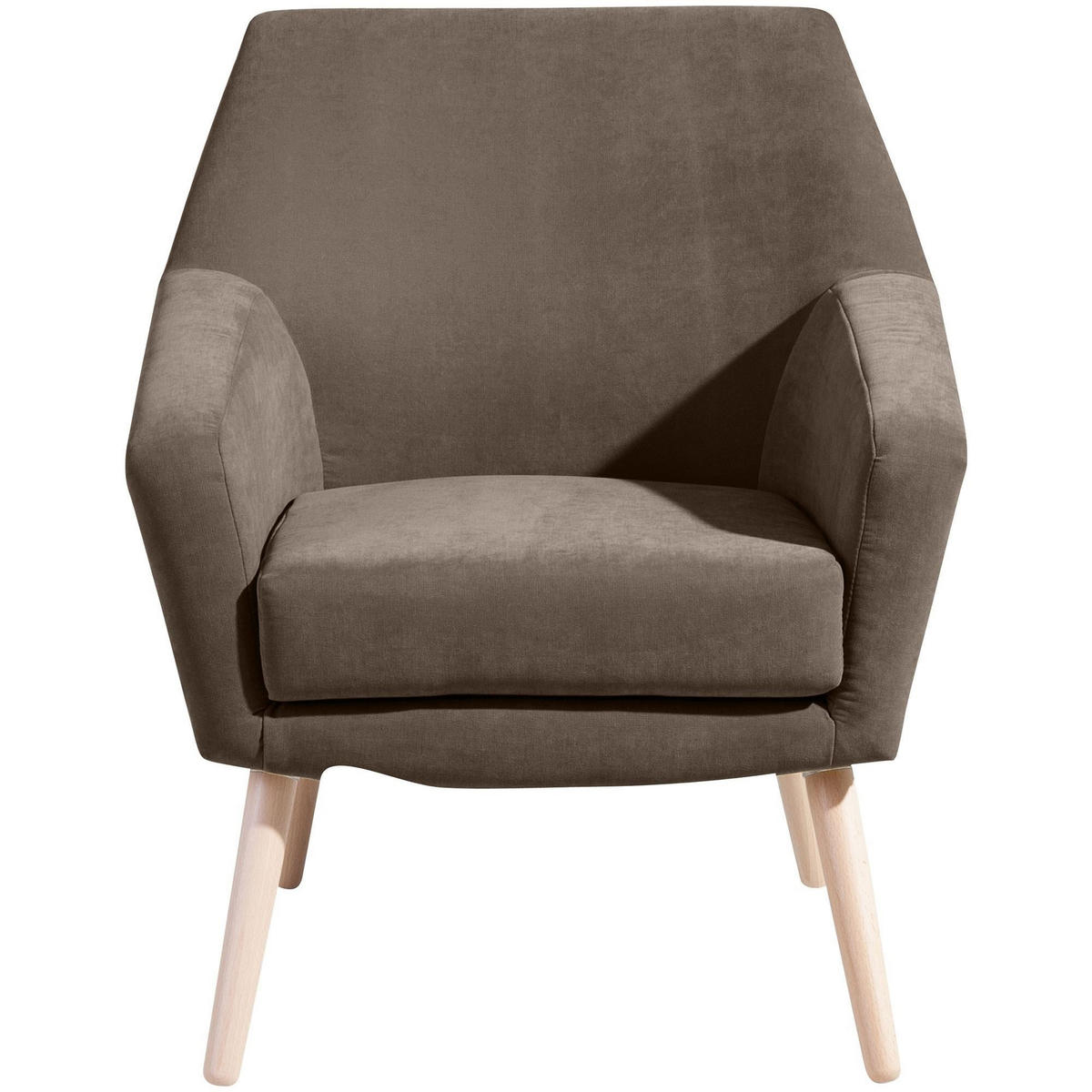 SESSEL Kachka Bezug Veloursstoff Buche natur / sahara - Buchefarben/Sahara, Kunststoff (71/81/67cm) - 58aufmkessel