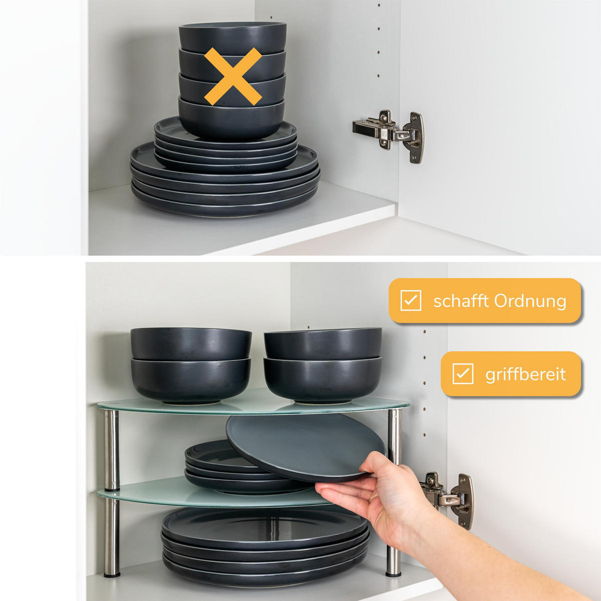 ECKREGAL, Glas, Edelstahl, weiß - Weiß, Glas (28/21/28cm) - bremermann