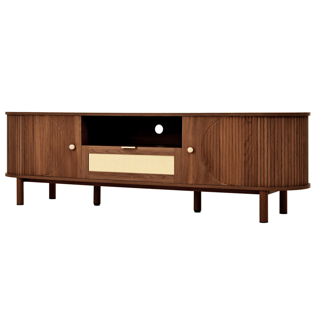 TV-LOWBOARD Nussbaumfarben 175/36/51 cm - Walnussfarben, Holzwerkstoff (175/51/36cm) - PANGIVO