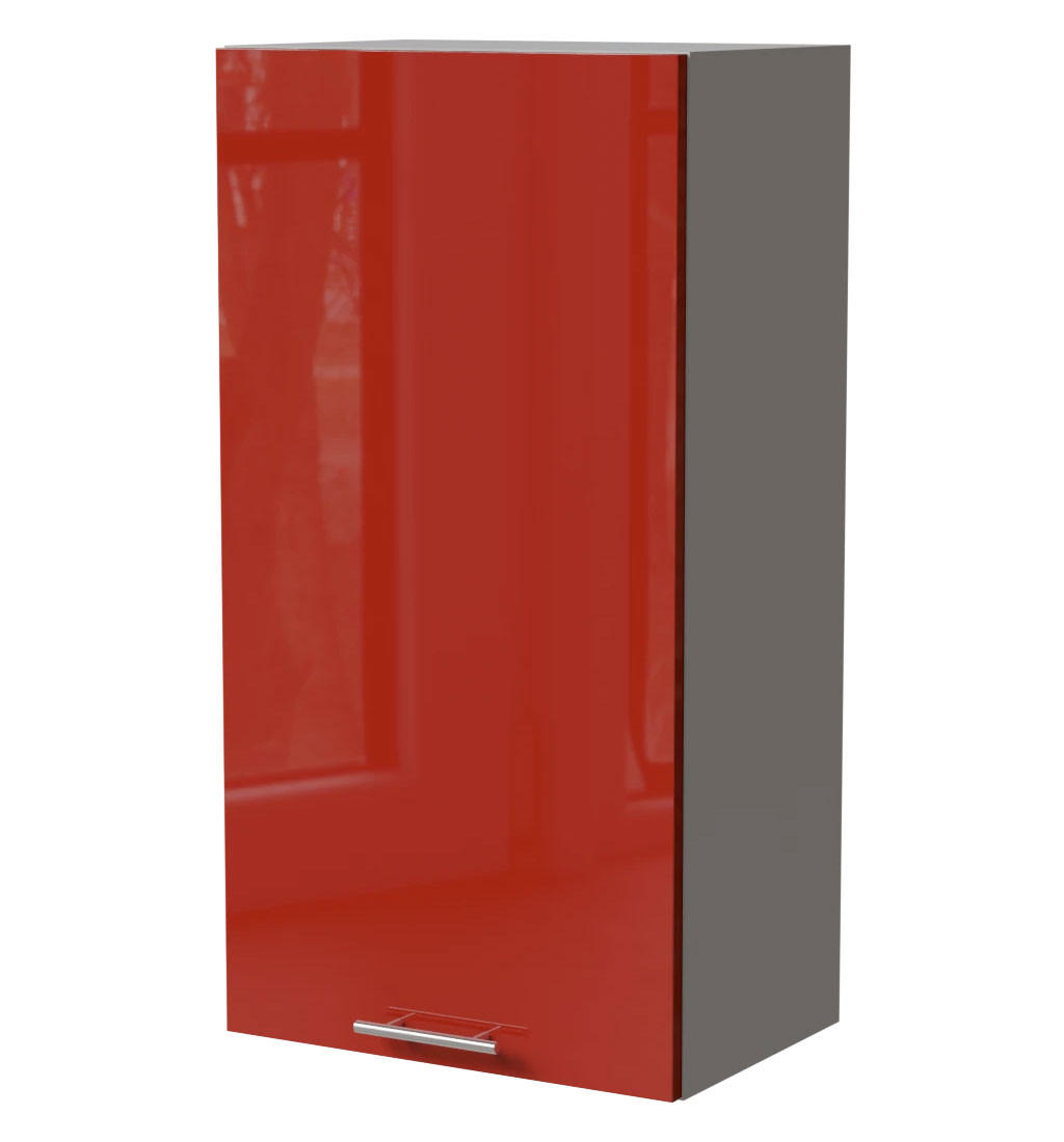 HÄNGESCHRANK Brerra W4/50 Grau / RAL 3002 karminrot Hochglanz 50 / 32,5 / 96cm - Rot/Grau, Holz/Holzwerkstoff (50/96/32.5cm) - Feldmann-Wohnen