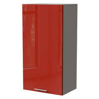 HÄNGESCHRANK Brerra W4/50 Grau / RAL 3002 karminrot Hochglanz 50 / 32,5 / 96cm - Rot/Grau, Holz/Holzwerkstoff (50/96/32.5cm) - Feldmann-Wohnen