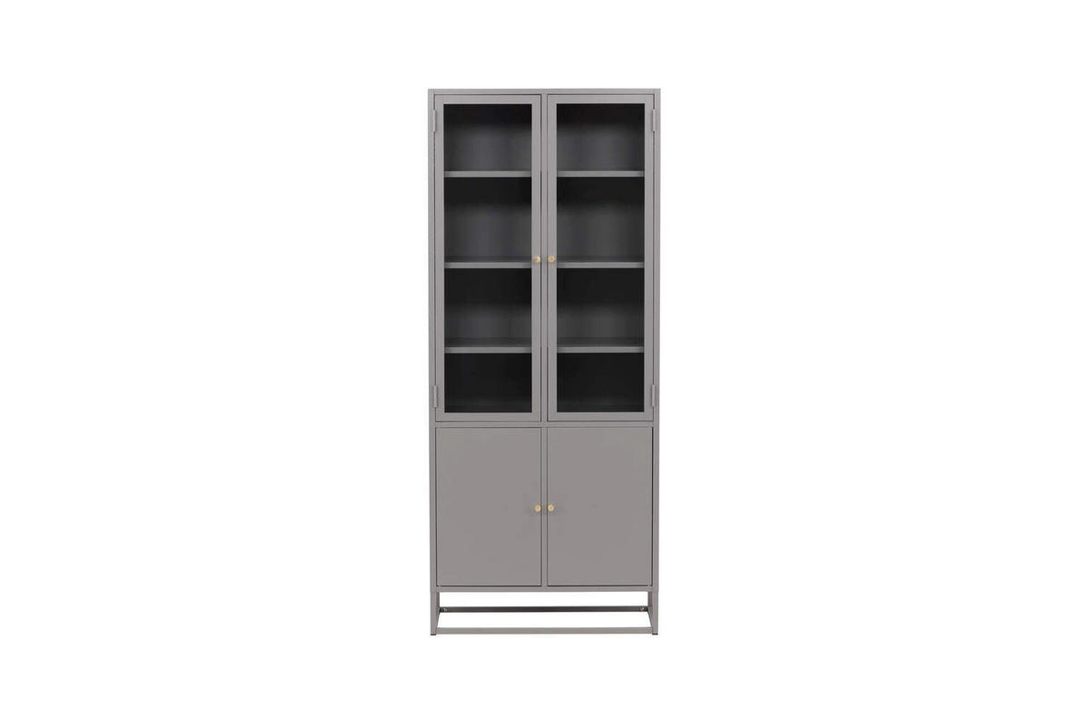 VITRINENSCHRANK, Bakal, Weiß, Stahl, 80 x 41 x 190 cm - Weiß, Metall (80/190/41cm) - ebuy24