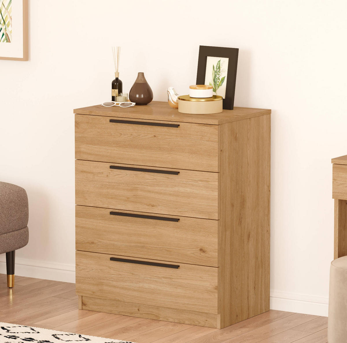 KOMMODE 72/42/87,5 cm - Braun, Holz (72/87.5/42cm) - Mobili Rebecca