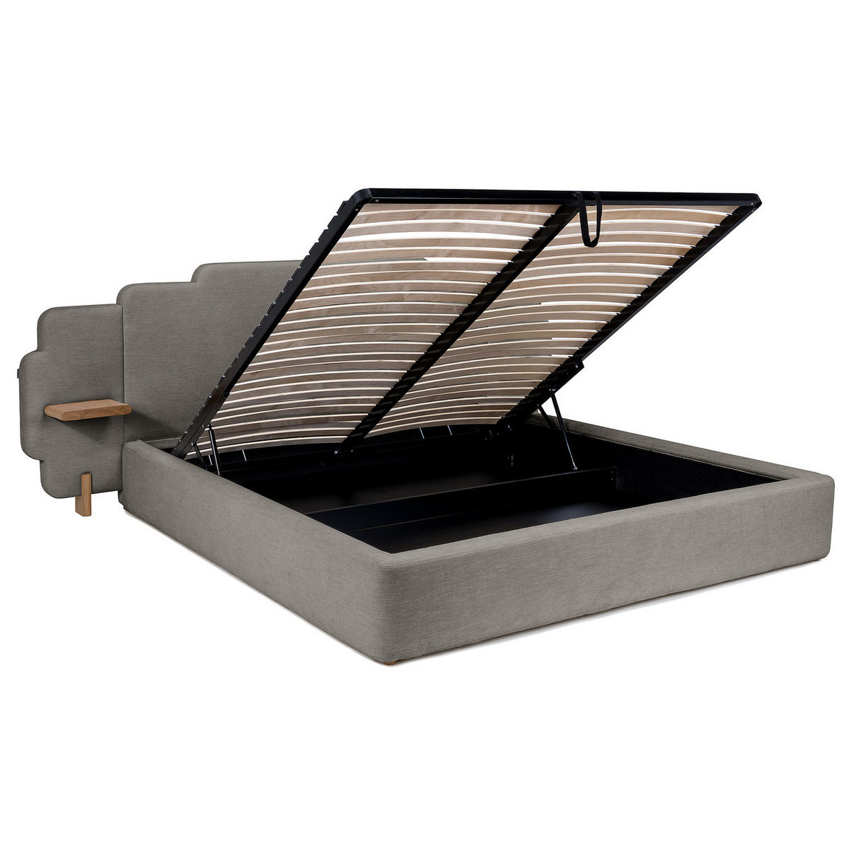 POLSTERBETT - Chenille - Dunkelgrau, Textil (140/200cm) - home24