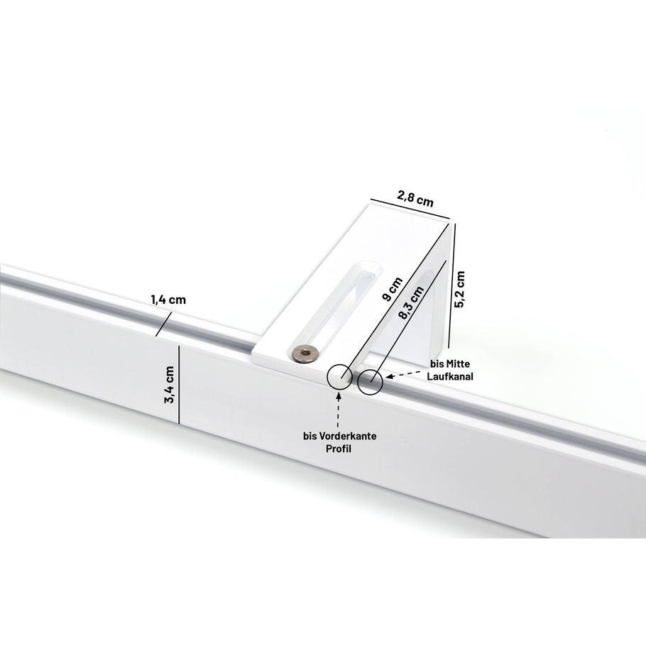 GARDINENSCHIENE 1-lauf Loft 200cm - Weiß, Metall (200cm) - Deco-Raum